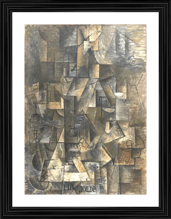 Ma_Jolie_(My_Pretty)_1911,_A_Painting_by_Pablo_Picasso,_Framed,_Wall_Decor,_Multicolor