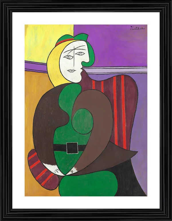 The_Red_Armchair_1931,_A_Painting_by_Pablo_Picasso,_Framed,_Wall_Decor,_Multicolor