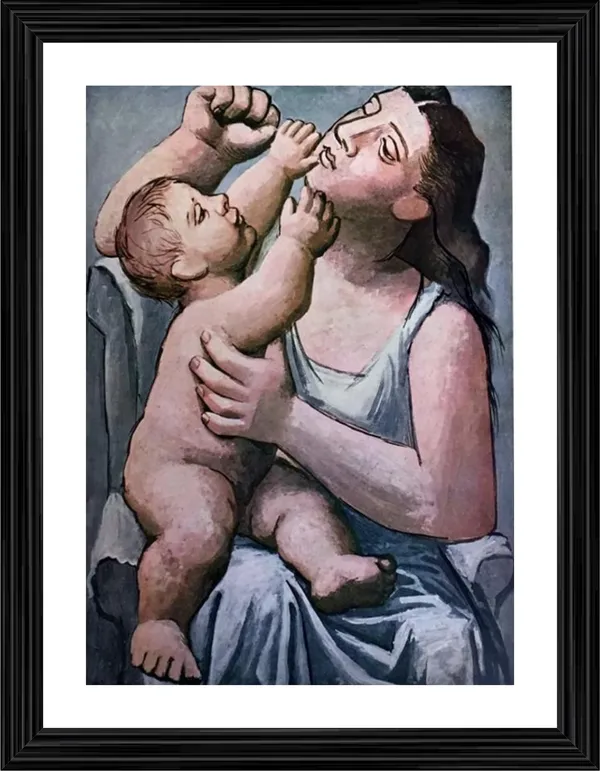 Mother_and_Child_1921,_A_Painting_by_Pablo_Picasso,_Framed,_Wall_Decor,_Multicolor