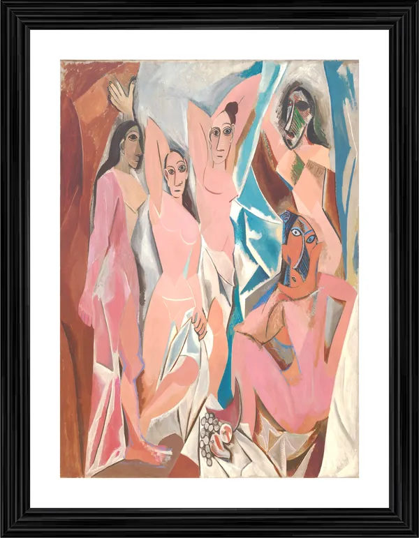 The_Ladies_of_Avignon_1907,_A_Painting_by_Pablo_Picasso,_Framed,_Wall_Decor,_Multicolor