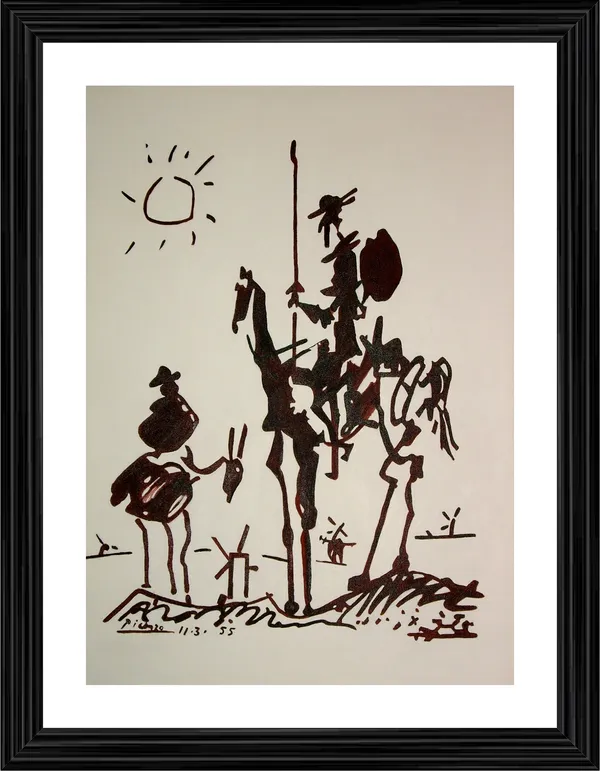 Don_Quixote_1955,_A_Painting_by_Pablo_Picasso,_Framed,_Wall_Decor,_Multicolor