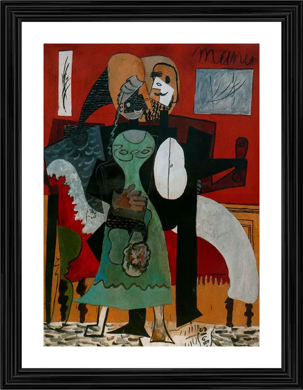 Lovers_1919,_A_Painting_by_Pablo_Picasso,_Framed,_Wall_Decor,_Multicolor