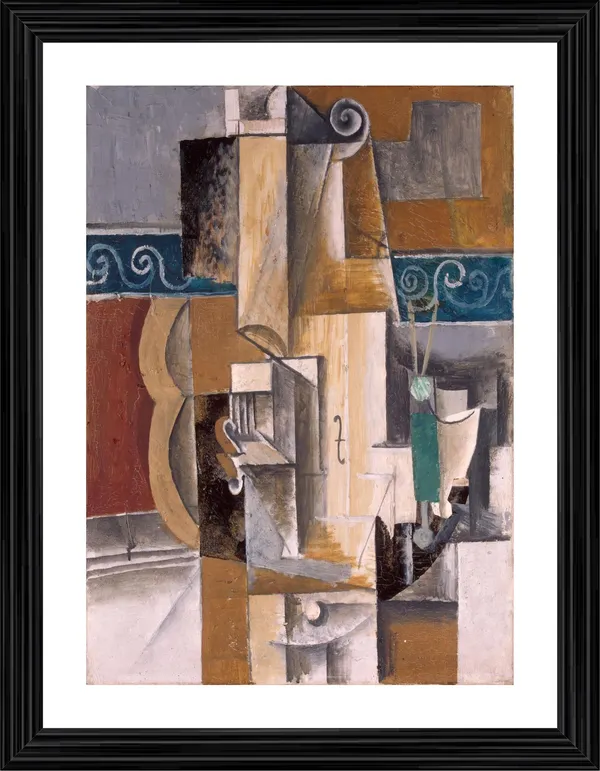 Guitar_and_Voilin_1912,_A_Painting_by_Pablo_Picasso,_Framed,_Wall_Decor,_Multicolor
