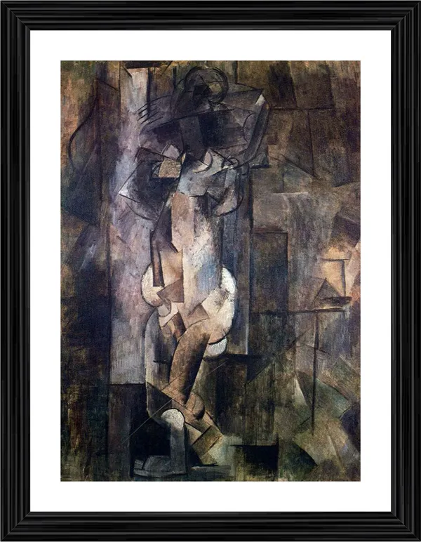 Woman_Figure_1910,_A_Painting_by_Pablo_Picasso,_Framed,_Wall_Decor,_Multicolor