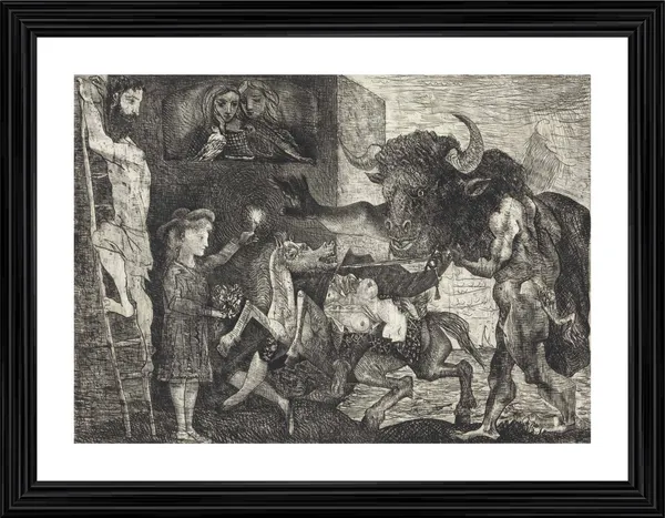 Minotauromachy_1935,_A_Painting_by_Pablo_Picasso,_Framed,_Wall_Decor,_Multicolor