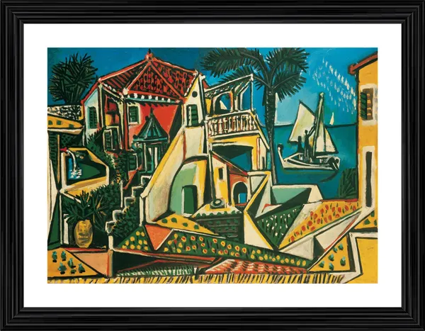 Mediterranean_Landscape_1953,_A_Painting_by_Pablo_Picasso,_Framed,_Wall_Decor,_Multicolor