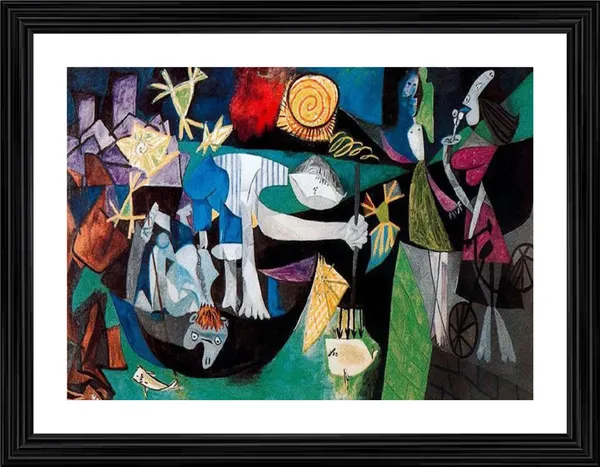 Night_Fishing_at_Antibes_1939_,_A_Painting_by_Pablo_Picasso,_Framed,_Wall_Decor,_Multicolor
