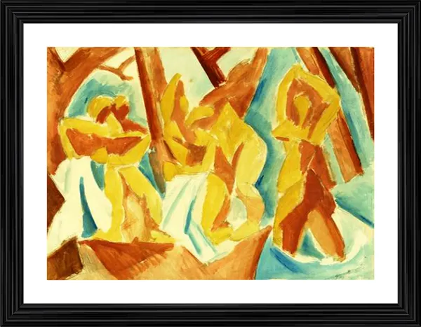 Womans_in_A_Forest_1908,_A_Painting_by_Pablo_Picasso,_Framed,_Wall_Decor,_Multicolor