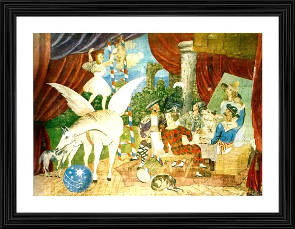 Multicolor,_Theatre_Curtain_For_Parade_1931,_A_Painting_by_Pablo_Picasso,_Framed,_Wall_Decor