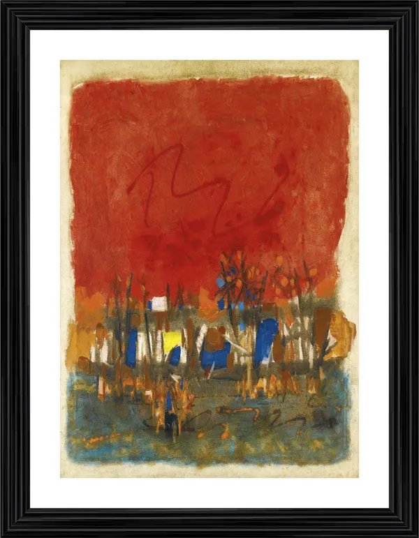 Red_Landscape_(1964)-_M.F._Husain's_Painting,_Framed,_Wall_Decor,_Multicolor