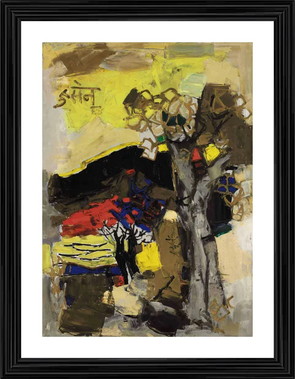 Black_Hill_(1964)-_M.F._Husain's_Painting,_Framed,_Wall_Decor,_Multicolor