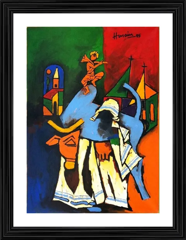 Mother_Teresa_(1996)-_M.F._Husain's_Painting,_Framed,_Wall_Decor,_Multicolor