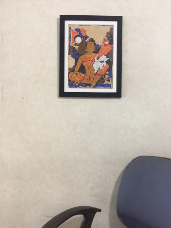 Lakshmi-_M.F._Husain's_Painting,_Framed,_Wall_Decor,_Multicolor