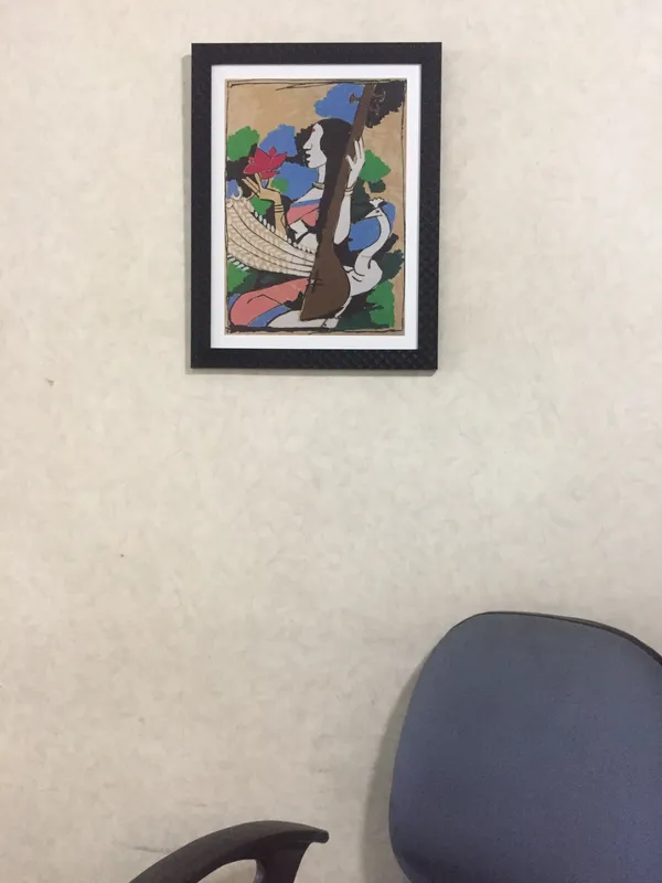 Saraswati-_M.F._Husain's_Painting,_Framed,_Wall_Decor,_Multicolor