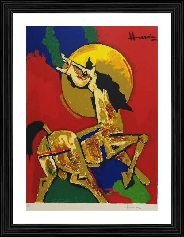 The_Horse-_M.F._Husain's_Painting,_Framed,_Wall_Decor,_Multicolor