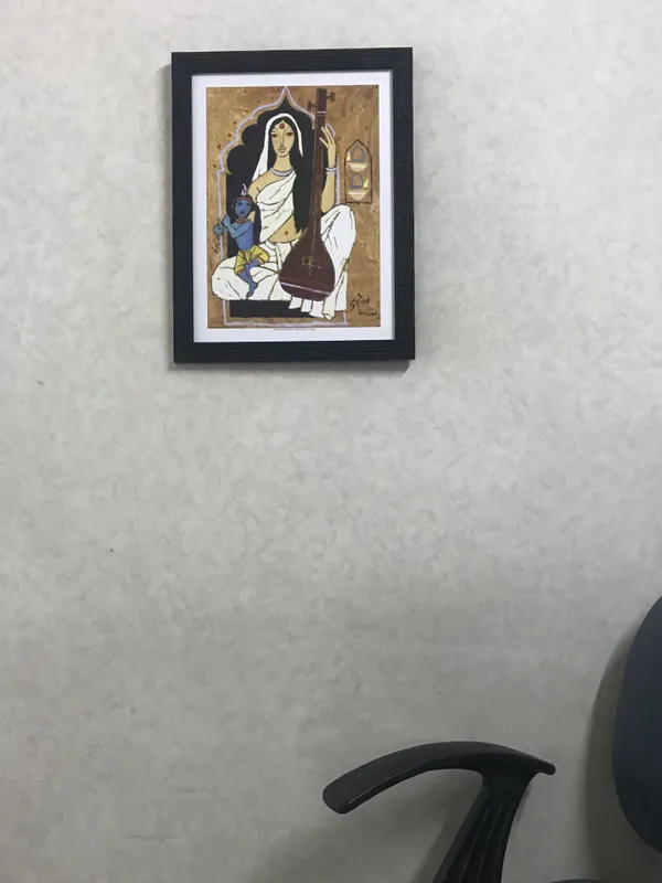 Meerabai_and_Krishna-_M.F._Husain's_Painting,_Framed,_Wall_Decor,_Multicolor