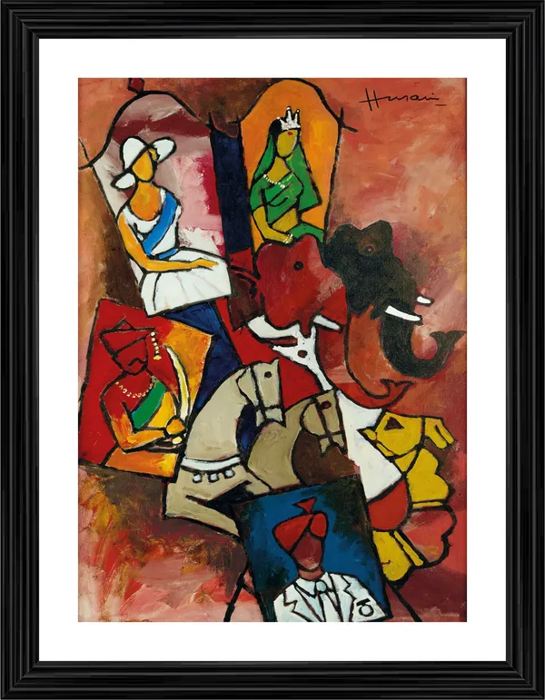 Royal_Procession-_M.F._Husain's_Painting,_Framed,_Wall_Decor,_Multicolor