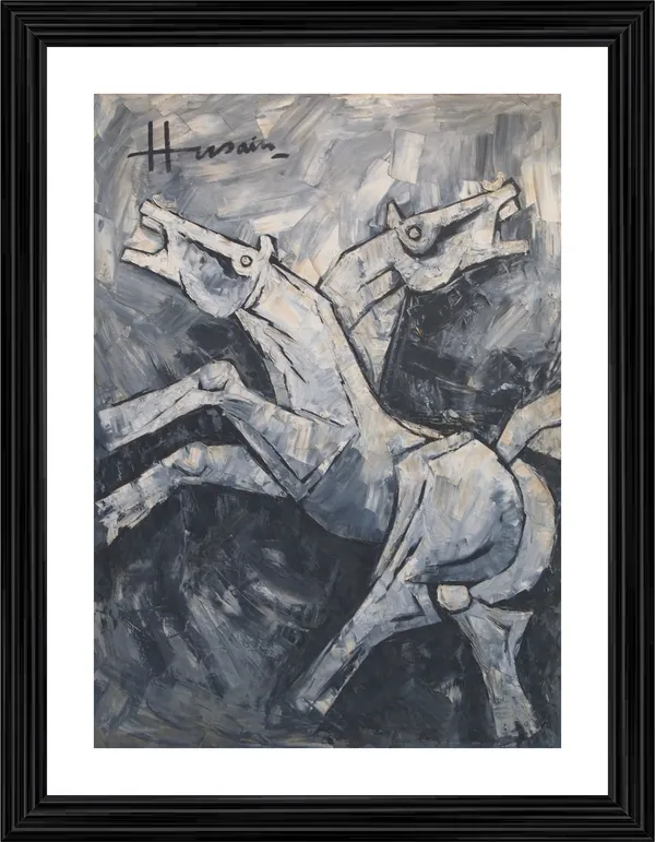 Horse-_M.F._Husain's_Painting,_Framed,_Wall_Decor,_Multicolor