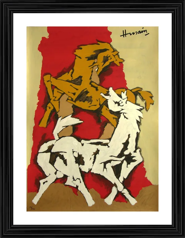 Horse's_Love-_M.F._Husain's_Painting,_Framed,_Wall_Decor,_Multicolor