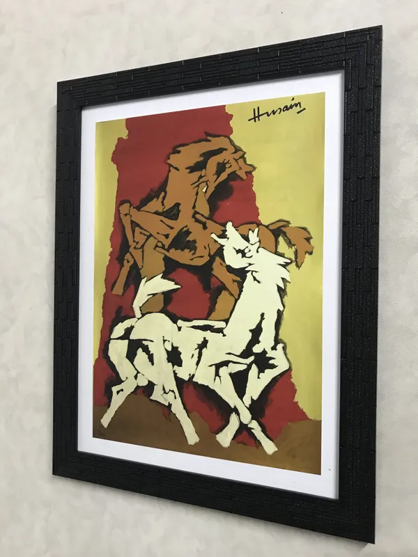 Horse's_Love-_M.F._Husain's_Painting,_Framed,_Wall_Decor,_Multicolor