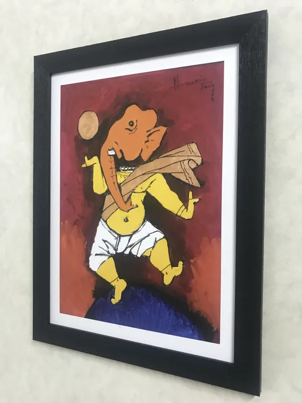 Ganesh_and_the_Moon-_M.F._Husain's_Painting,_Framed,_Wall_Decor,_Multicolor