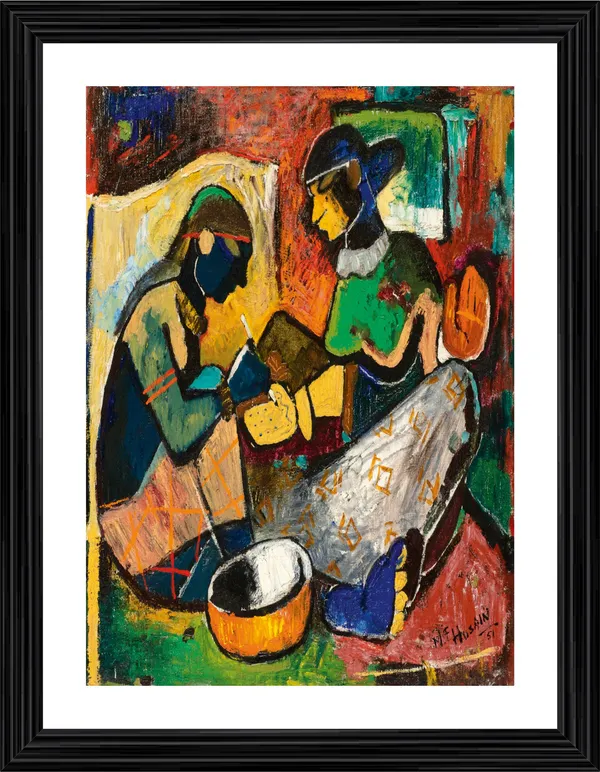 Mehendi_(1951)-_M.F._Husain's_Painting,_Framed,_Wall_Decor,_Multicolor