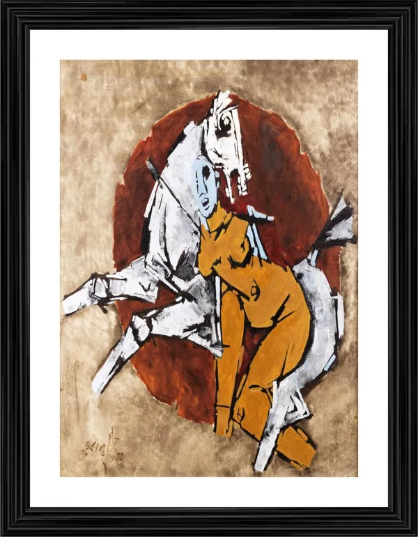 A_Queen's_Horse-_M.F._Husain's_Painting,_Framed,_Wall_Decor,_Multicolor