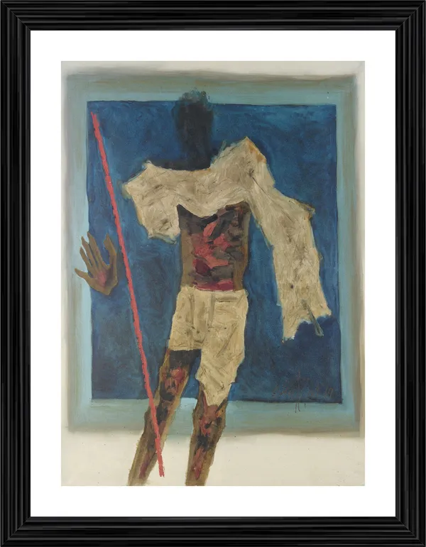 Mahatma-_M.F._Husain's_Painting,_Framed,_Wall_Decor,_Multicolor