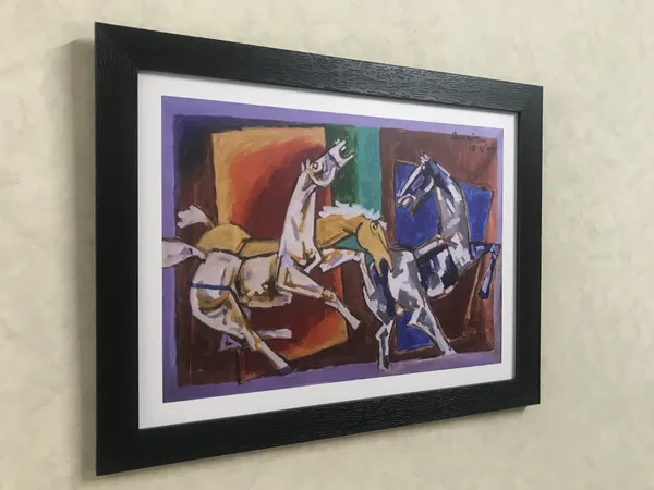 Three_Horses-_M.F._Husain's_Painting,_Framed,_Wall_Decor,_Multicolor