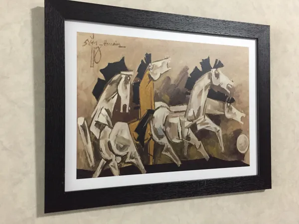 Four_Horses_-_M.F._Husain's_Painting,_Framed,_Wall_Decor,_Multicolor
