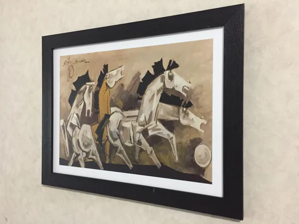 Four_Horses_-_M.F._Husain's_Painting,_Framed,_Wall_Decor,_Multicolor