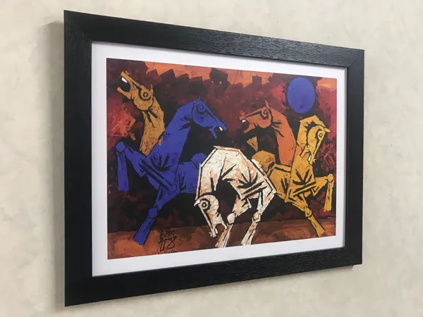 Five_Horses-_M.F._Husain's_Painting,_Framed,_Wall_Decor,_Multicolor