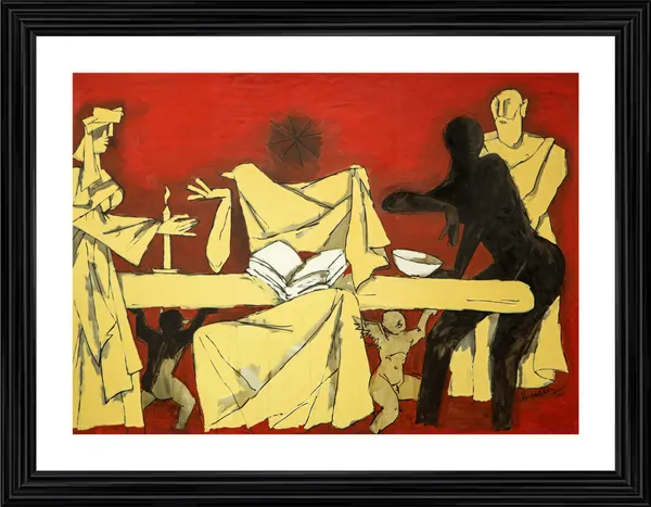 The_Last_Supper-_M.F._Husain's_Painting,_Framed,_Wall_Decor,_Multicolor