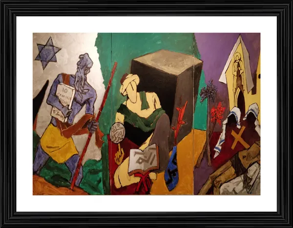 The_Spirit_of_India-_M.F._Husain's_Painting,_Framed,_Wall_Decor,_Multicolor