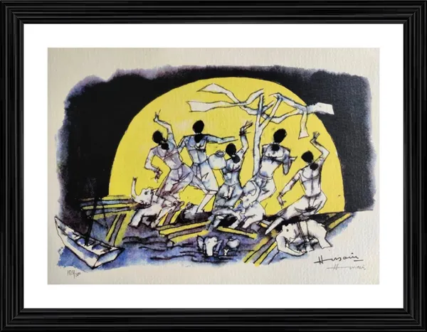 Dancing_Ladies-_M.F._Husain's_Painting,_Framed,_Wall_Decor,_Multicolor