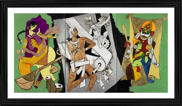 Culture_(India_Series_Paintings)-_M.F._Husain's_Painting,_Framed,_Wall_Decor,_Multicolor