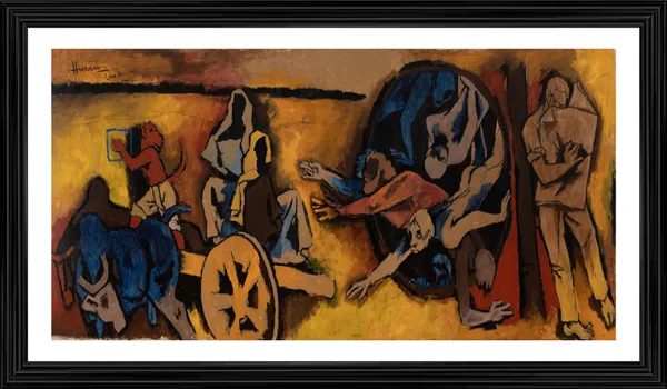 Beyond_Theory_(India_Series_Paintings)-_M.F._Husain's_Painting,_Framed,_Wall_Decor,_Multicolor