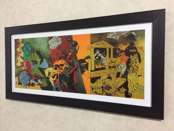 Tribhang-_Triptych_(India_Series_Paintings)-_M.F._Husain's_Painting,_Framed,_Wall_Decor,_Multicolor