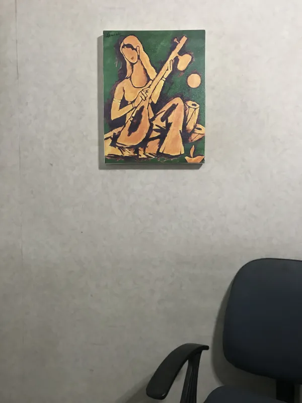 Lady_with_Veena-_M.F._Husain's_Painting,_Framed_Canvas,_Wall_Decor,_Multicolor