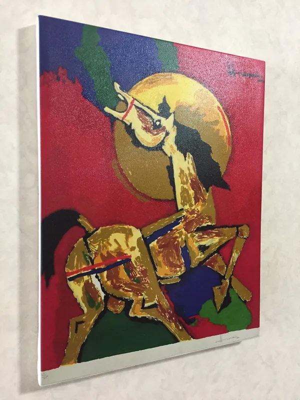 The_Horse-_M.F._Husain's_Painting,_Framed_Canvas,_Wall_Decor,_Multicolor