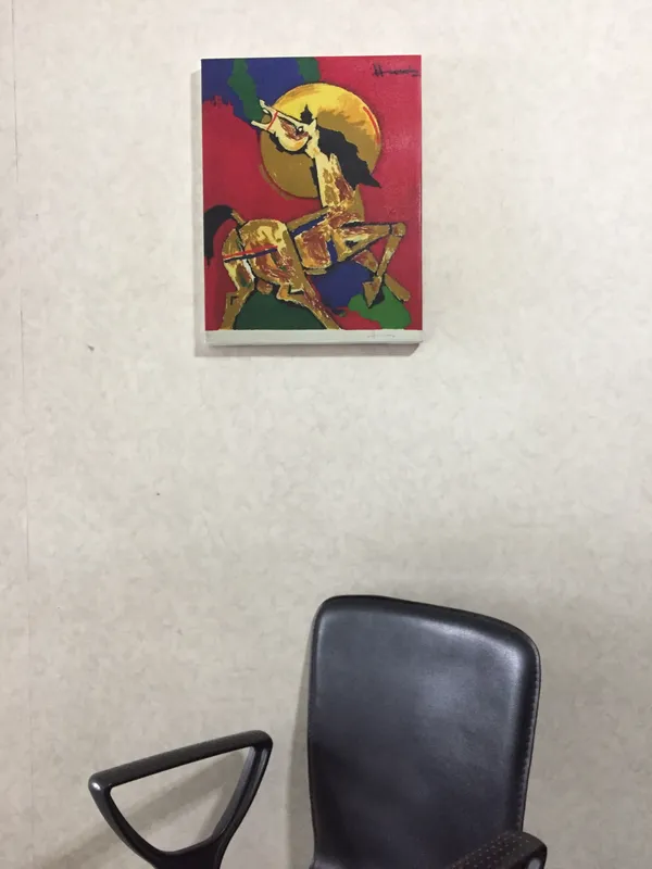 The_Horse-_M.F._Husain's_Painting,_Framed_Canvas,_Wall_Decor,_Multicolor