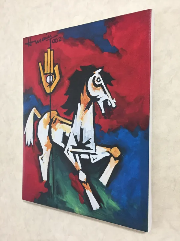 The_Horse_(2002)-_M.F._Husain's_Painting,_Framed_Canvas,_Wall_Decor,_Multicolor