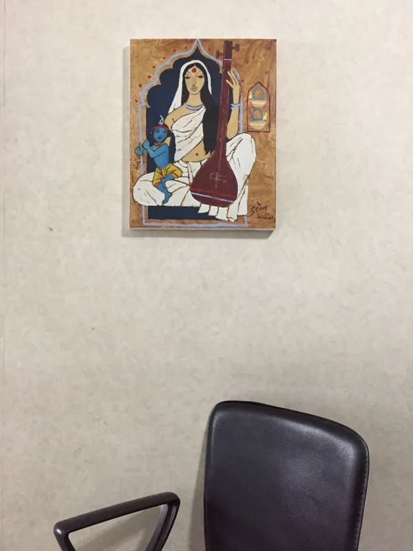 Meerabai_and_Krishna-_M.F._Husain's_Painting,_Framed_Canvas,_Wall_Decor,_Multicolor