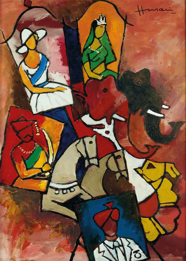 Royal_Procession-_M.F._Husain's_Painting,_Framed_Canvas,_Wall_Decor,_Multicolor
