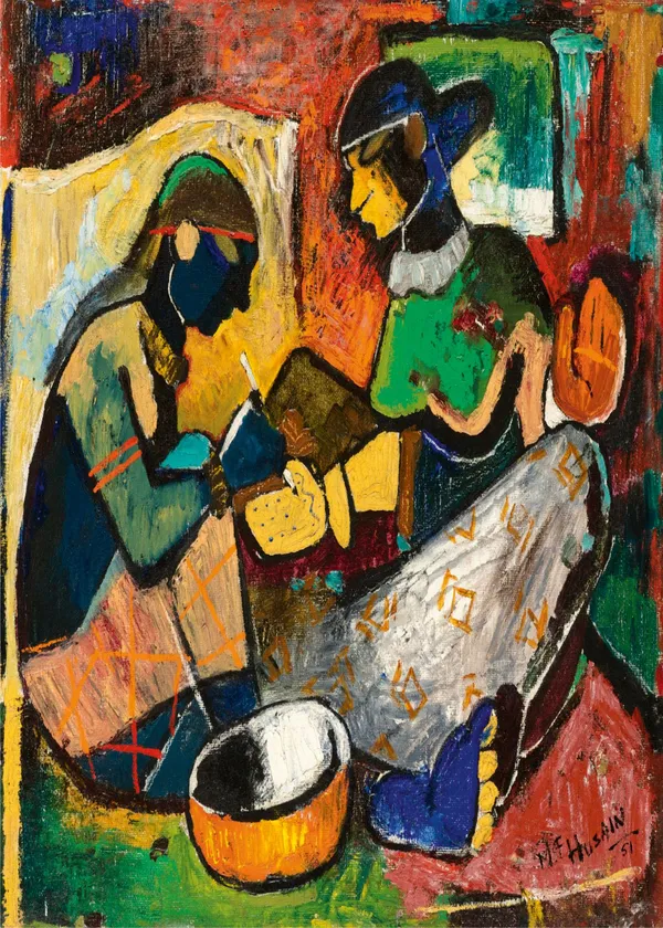 Mehendi_(1951)-_M.F._Husain's_Painting,_Framed_Canvas,_Wall_Decor,_Multicolor