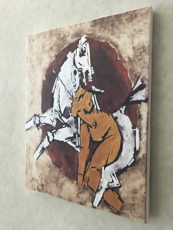 A_Queen's_Horse-_M.F._Husain's_Painting,_Framed_Canvas,_Wall_Decor,_Multicolor