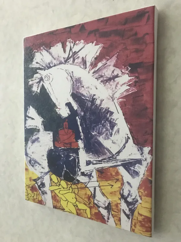 Luv,_Kush_and_the_Horse-_M.F._Husain's_Painting,_Framed_Canvas,_Wall_Decor,_Multicolor