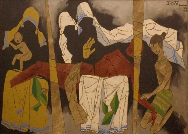 Mother_Teresa_(1989)-_M.F._Husain's_Painting,_Framed_Canvas,_Wall_Decor,_Multicolor