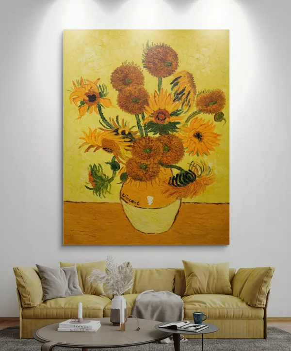 Vase_with_Fifteen_Sunflowers_(1888),_A_Painting_by_Van_Gogh,_Unframed_Canvas_Print,_Multicolor