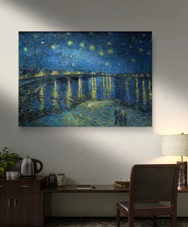 Starry_Night_over_the_Rhone_River_(1888)_,_A_Painting_by_Van_Gogh,_Unframed_Canvas_Print,_Multicolor